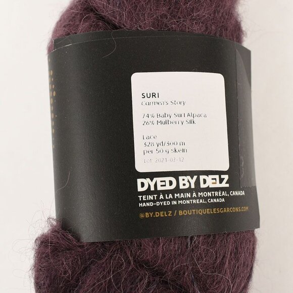 Dyed By Delz Suri Lace Yarn Baby Alpaca Mulberry Silk Carmens Story Colorway - Picture 3 of 3